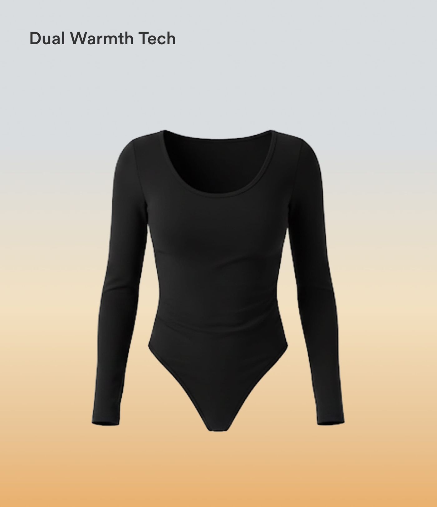 Halara HeatCore Scoop Neck Long Sleeve Skinny Casual Warming Bodysuit