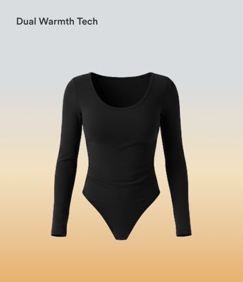 Halara HeatCore Scoop Neck Long Sleeve Skinny Casual Warming Bodysuit