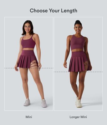 Breezeful™ High Waisted Pleated 2-in-1 Side & Pocket Asymmetric Hem Quick Dry Mini Dance Skirt Breezeful™ High Waisted Pleated 2-in-1 Side & Pocket Asymmetric Hem Quick Dry Mini Dance Skirt