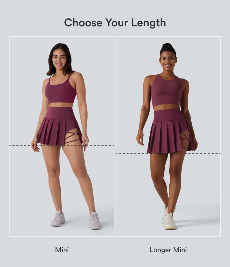 Breezeful™ High Waisted Pleated 2-in-1 Side & Pocket Asymmetric Hem Quick Dry Mini Dance Skirt Breezeful™ High Waisted Pleated 2-in-1 Side & Pocket Asymmetric Hem Quick Dry Mini Dance Skirt