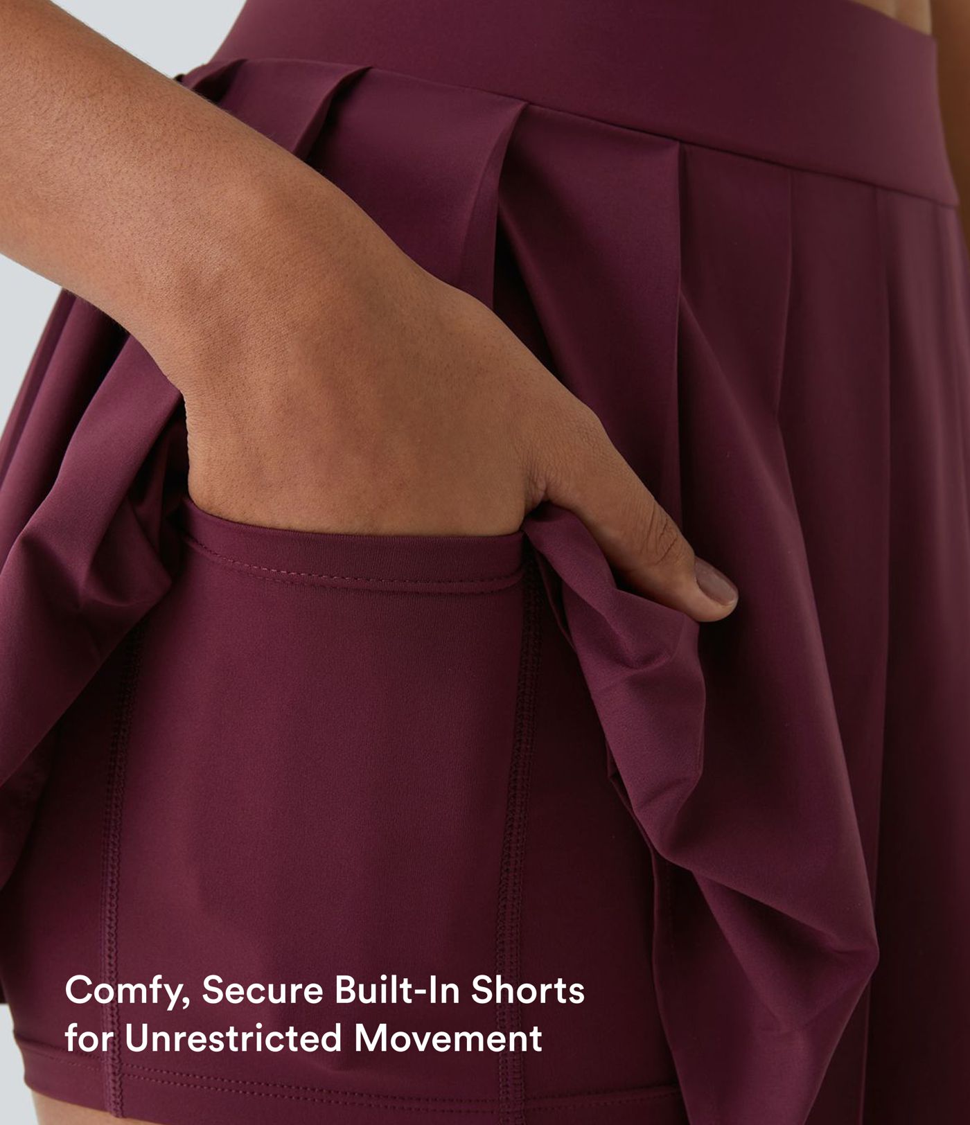 Breezeful™ High Waisted Pleated 2-in-1 Side & Pocket Asymmetric Hem Quick Dry Mini Dance Skirt Breezeful™ High Waisted Pleated 2-in-1 Side & Pocket Asymmetric Hem Quick Dry Mini Dance Skirt