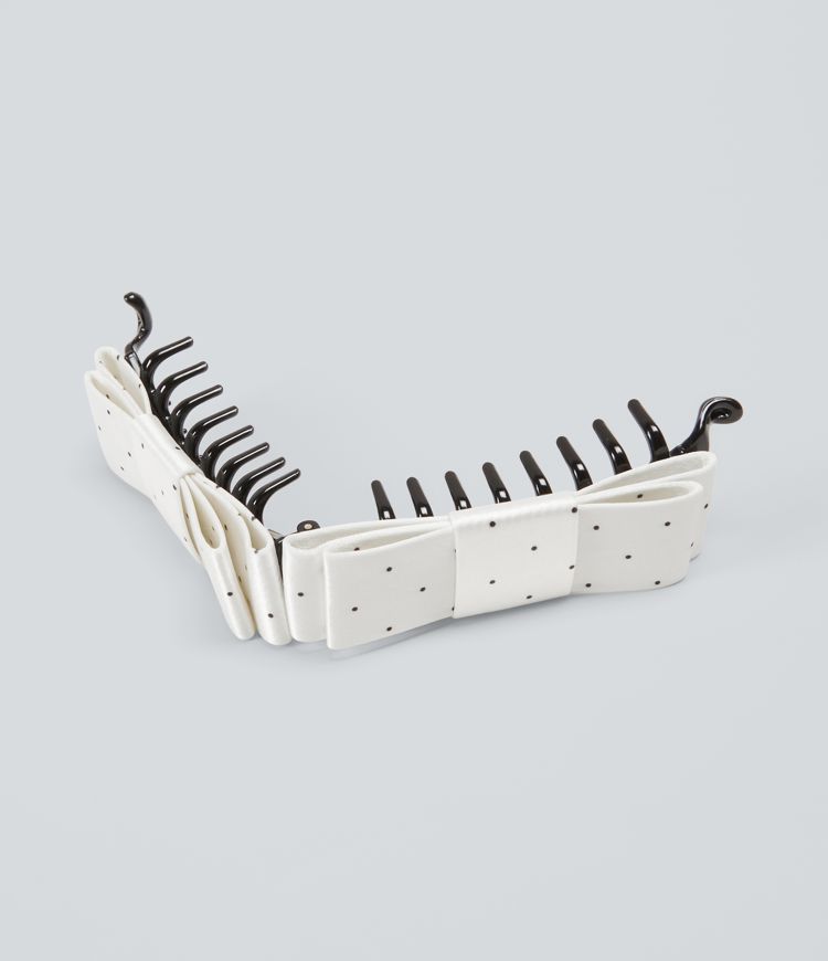 Polka Dot Bow Banana Clip   