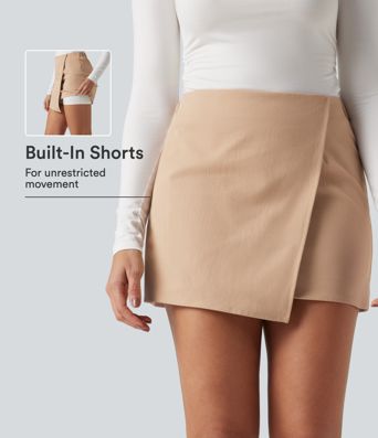 High Waisted A-line 2-in-1 Mini Work Skirt