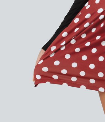 Mid Rise Wide Leg Polka Dot Casual Shorts 4" with Pockets Mid Rise Wide Leg Polka Dot Casual Shorts 4" with Pockets