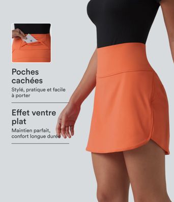 Jupe de golf courte 2-en-1 SoftlyZero™ Airy effet frais InstantCool taille très haute gainant avec ourlet arrondi et poches