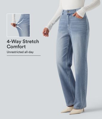 Halara Flex™ High Waisted Straight Leg Stretchy Casual Jeans