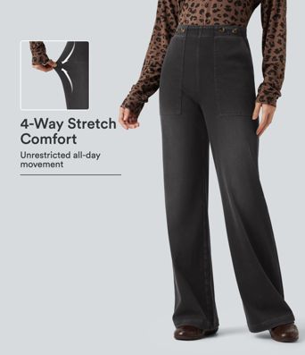 Halara Flex™ High Waisted Wide Leg Jeans with Pockets