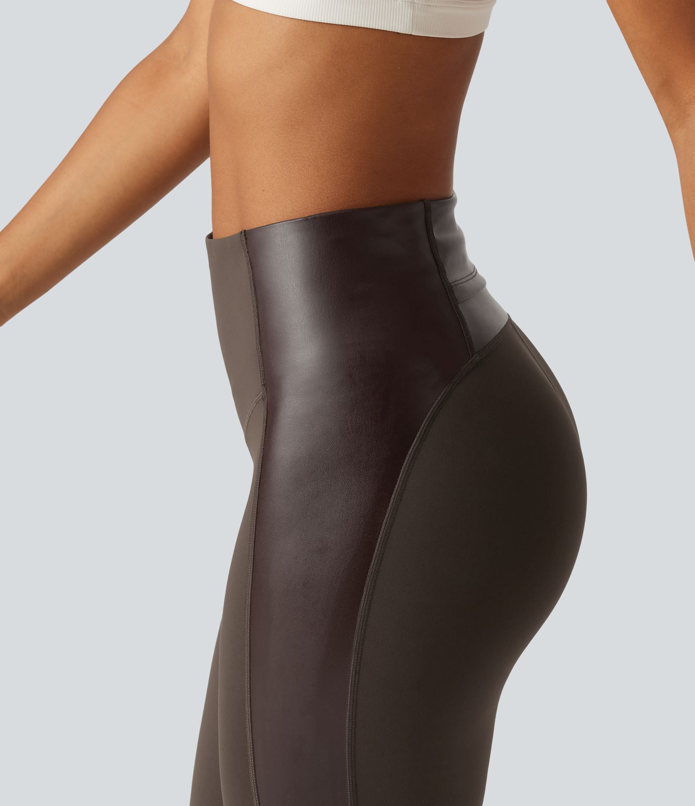 Halara UltraSculpt™ High Waisted Stretchy PU Tummy Control Yoga Leggings with Pocket Halara UltraSculpt™ High Waisted Stretchy PU Tummy Control Yoga Leggings with Pocket