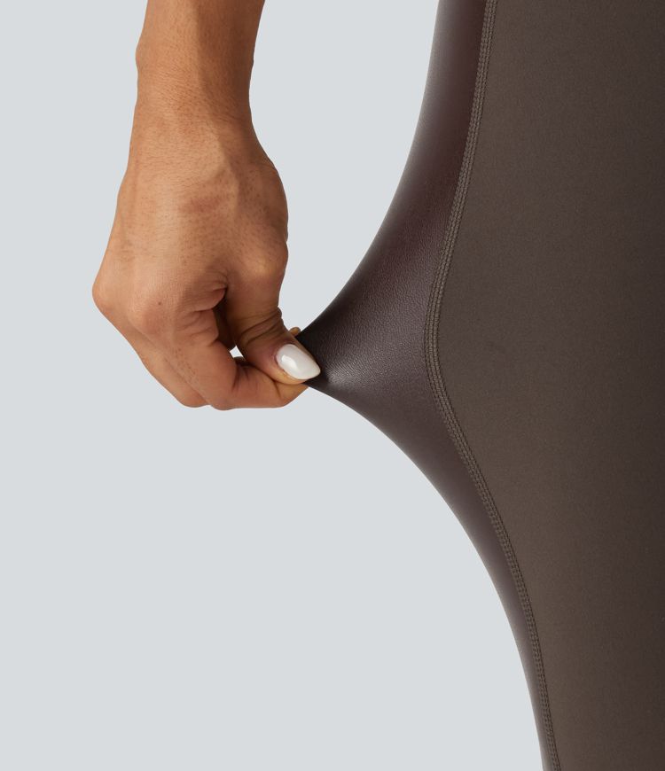 Halara UltraSculpt™ High Waisted Stretchy PU Tummy Control Yoga Leggings with Pocket Halara UltraSculpt™ High Waisted Stretchy PU Tummy Control Yoga Leggings with Pocket