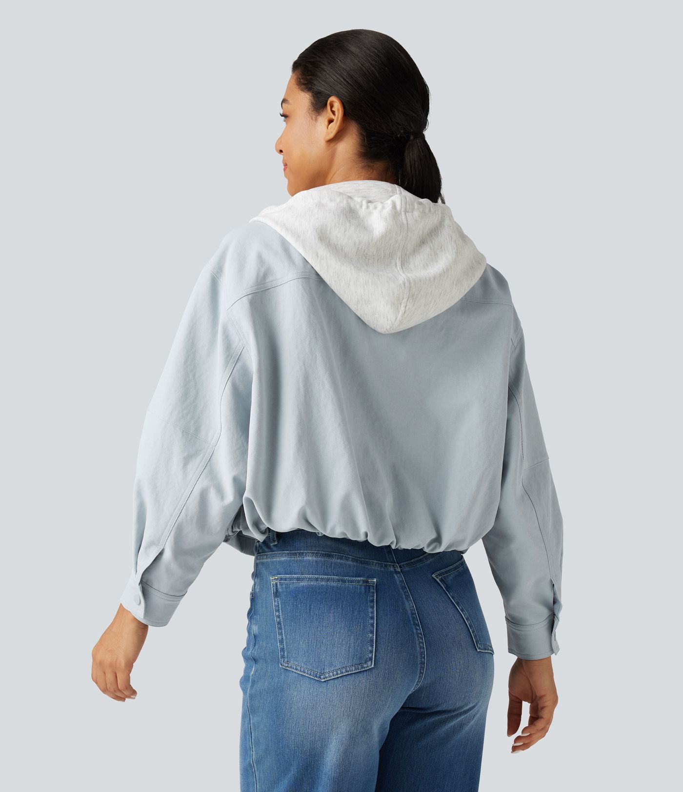 Hooded Long Sleeve Open Front Casual Jacket with Pockets Hooded Long Sleeve Open Front Casual Jacket with Pockets