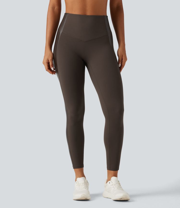 Halara UltraSculpt™ High Waisted Stretchy PU Tummy Control Yoga Leggings with Pocket Halara UltraSculpt™ High Waisted Stretchy PU Tummy Control Yoga Leggings with Pocket