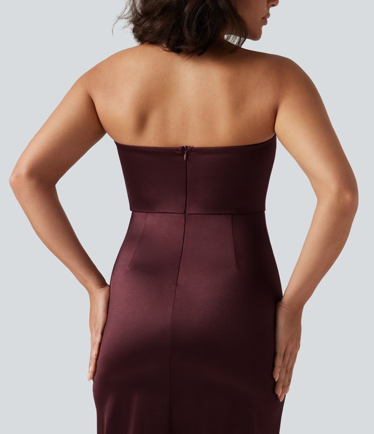 Tube 2-in-1 Bodycon Satin Midi Party Dress Tube 2-in-1 Bodycon Satin Midi Party Dress