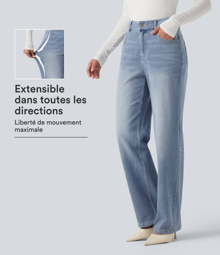 Jean droit stretch Halara Flex™ taille haute Jean droit stretch Halara Flex™ taille haute
