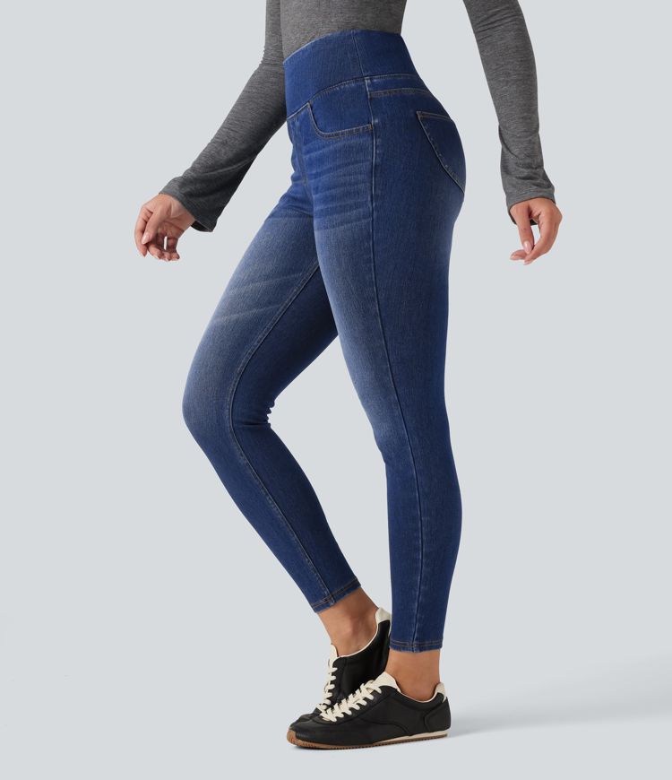 Halara Flex™ High Waisted Tummy Control Skinny Denim Casual Jeans with Pockets