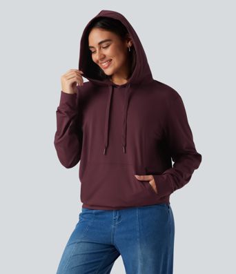 Sweat à capuche à manches longues pour la détente, avec poche