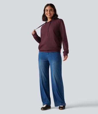 Sweat à capuche à manches longues pour la détente, avec poche