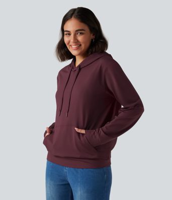 Sweat à capuche à manches longues pour la détente, avec poche