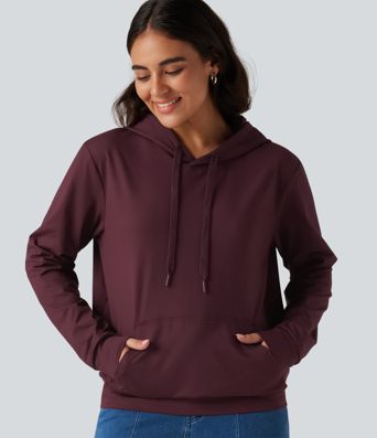 Sweat à capuche à manches longues pour la détente, avec poche
