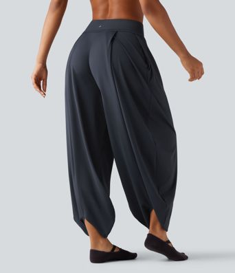Yoga-Jogger mit Bubble-Optik, mittlerer Bundhöhe und Taschen