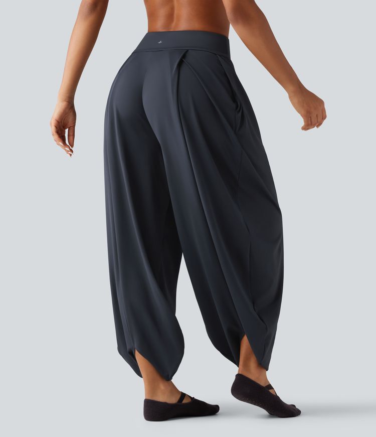 Yoga-Jogger mit Bubble-Optik, mittlerer Bundhöhe und Taschen