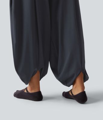 Yoga-Jogger mit Bubble-Optik, mittlerer Bundhöhe und Taschen