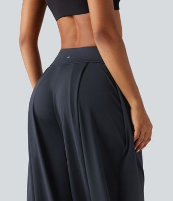 Yoga-Jogger mit Bubble-Optik, mittlerer Bundhöhe und Taschen