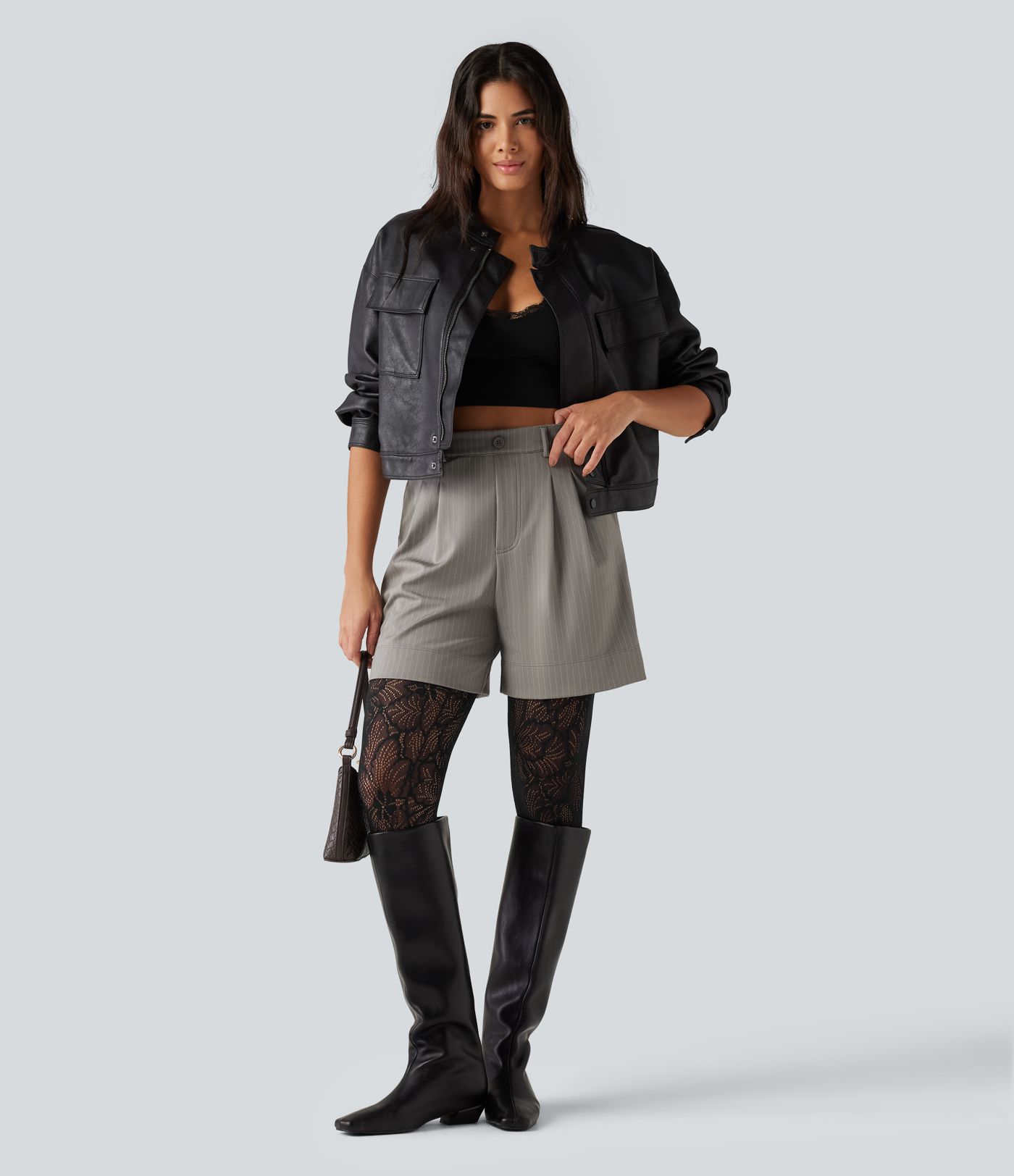 SoftlyZero™ High Waisted Contrast Lace Skinny Leggings SoftlyZero™ High Waisted Contrast Lace Skinny Leggings