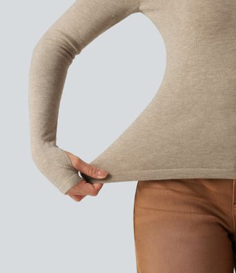Lässiger Pullover mit V-Ausschnitt und langen Ärmeln - slim fit