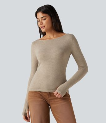 Lässiger Pullover mit V-Ausschnitt und langen Ärmeln - slim fit