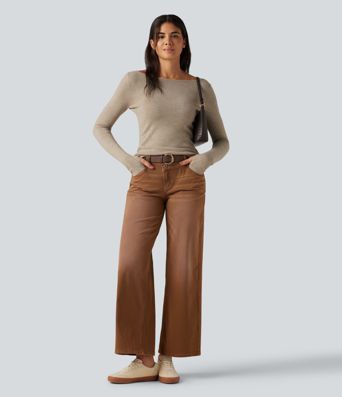 Lässiger Pullover mit V-Ausschnitt und langen Ärmeln - slim fit