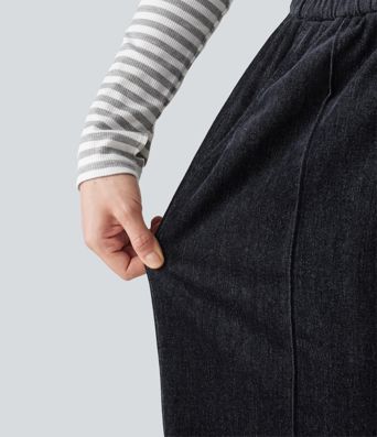 High Waisted Drawstring Baggy Casual Pants with Pockets High Waisted Drawstring Baggy Casual Pants with Pockets