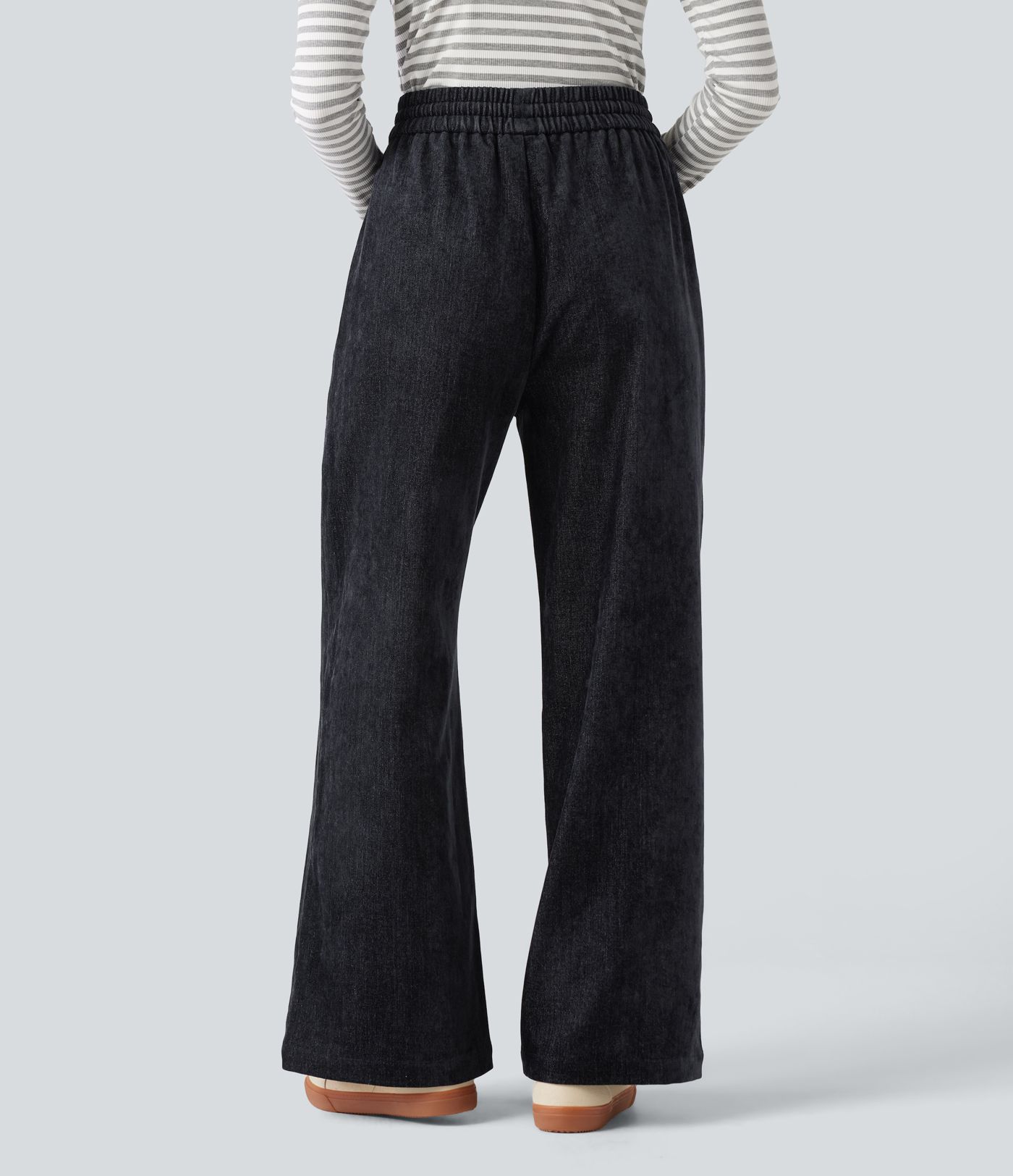 High Waisted Drawstring Baggy Casual Pants with Pockets High Waisted Drawstring Baggy Casual Pants with Pockets