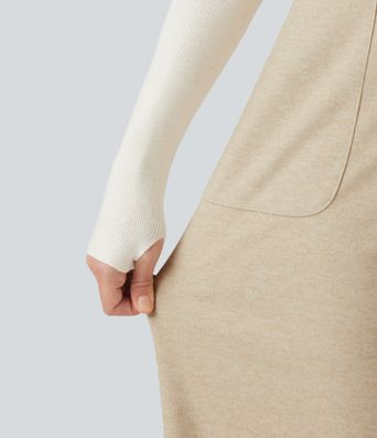 High Waisted Wide Leg Work Pants with Pockets