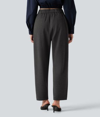 High Waisted Tapered Work Pants with Pockets