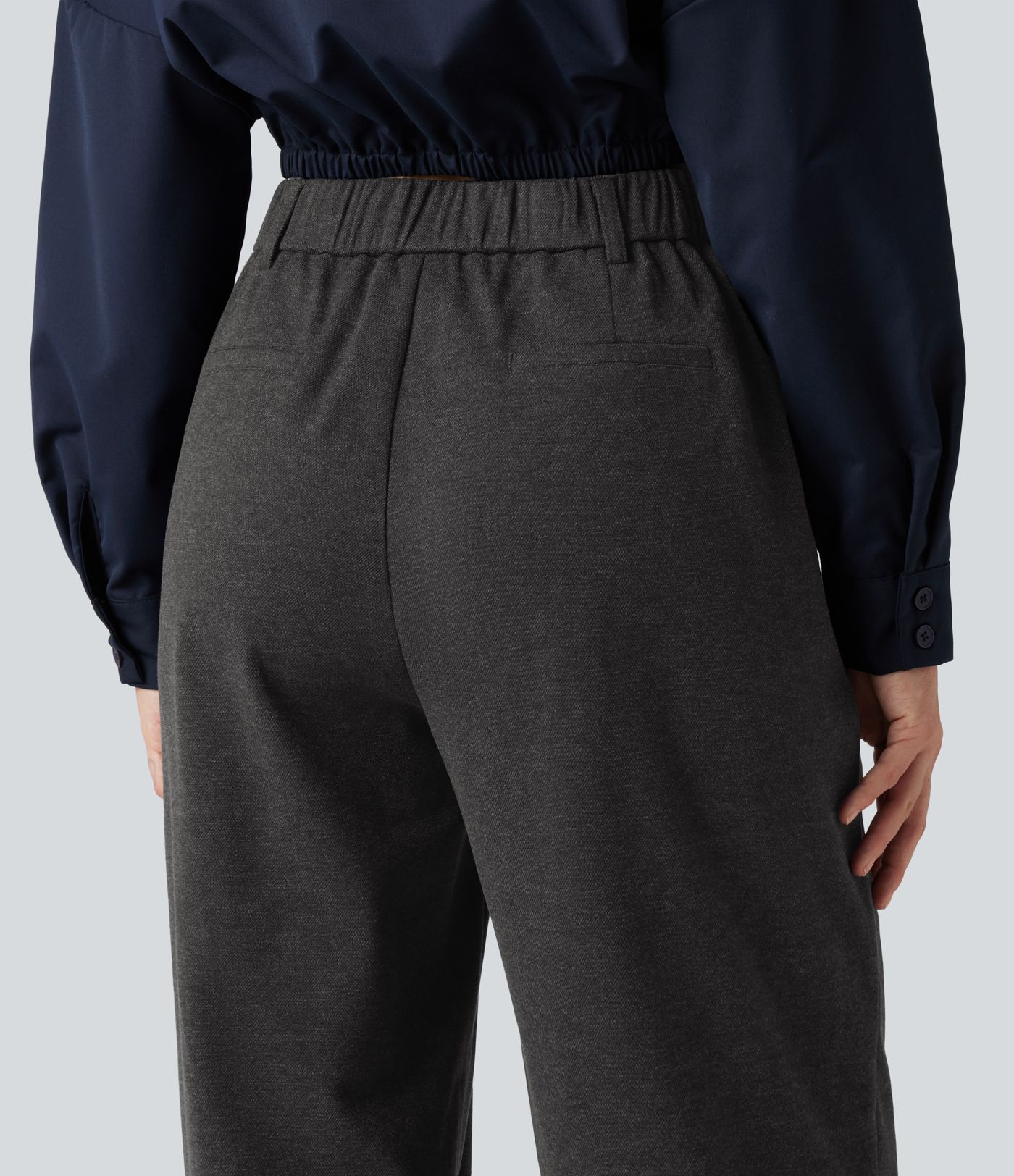 High Waisted Tapered Work Pants with Pockets