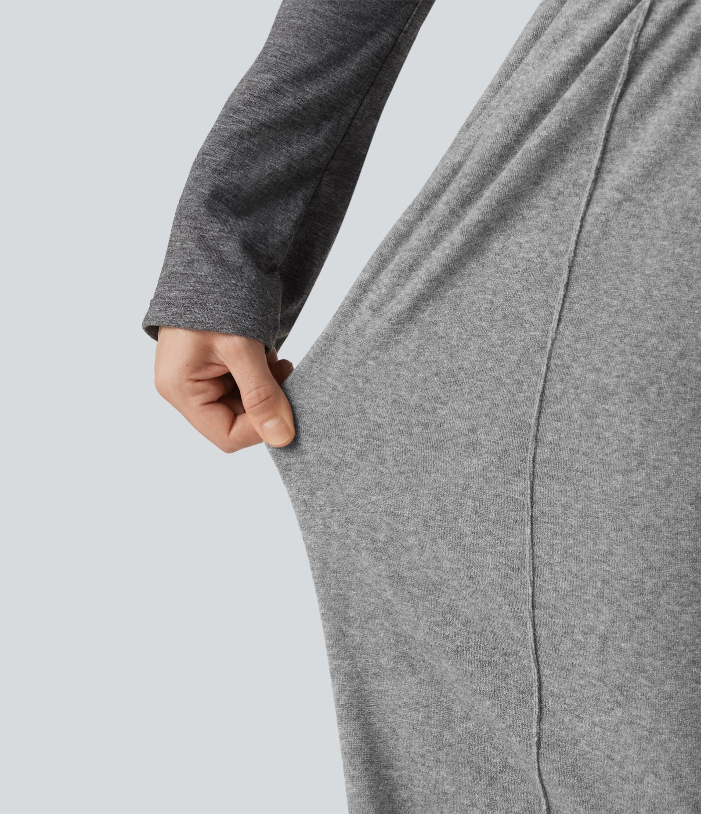 Pantalon large taille haute avec cordon de serrage et poches