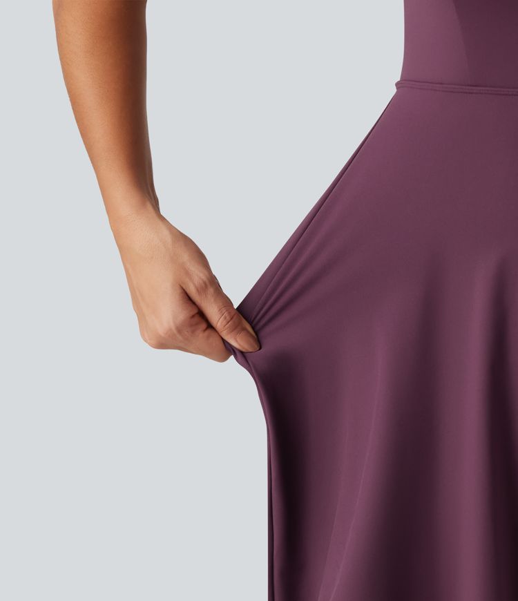 SoftlyZero™ Airy V Neck 2-in-1 Built-in Bra Contrast Lace InstantCool Mini Dance Dress with Pockets-Easy Peezy Edition SoftlyZero™ Airy V Neck 2-in-1 Built-in Bra Contrast Lace InstantCool Mini Dance Dress with Pockets-Easy Peezy Edition