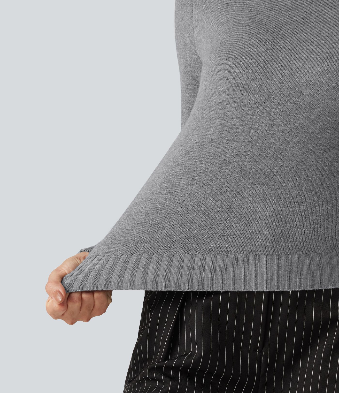 High Neck Long Sleeve Casual Sweater