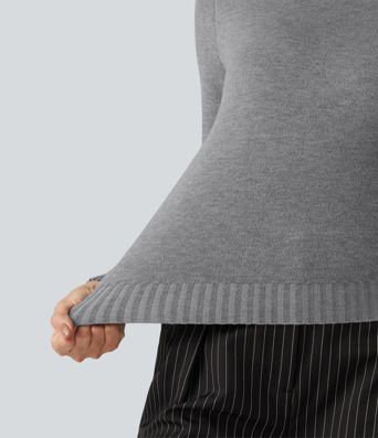 High Neck Long Sleeve Casual Sweater