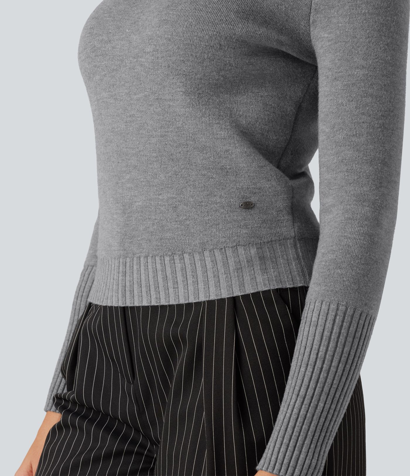 High Neck Long Sleeve Casual Sweater