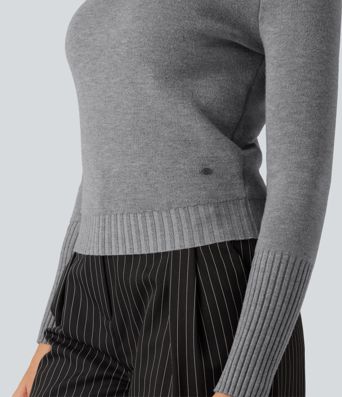 High Neck Long Sleeve Casual Sweater