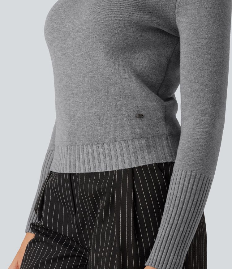 High Neck Long Sleeve Casual Sweater