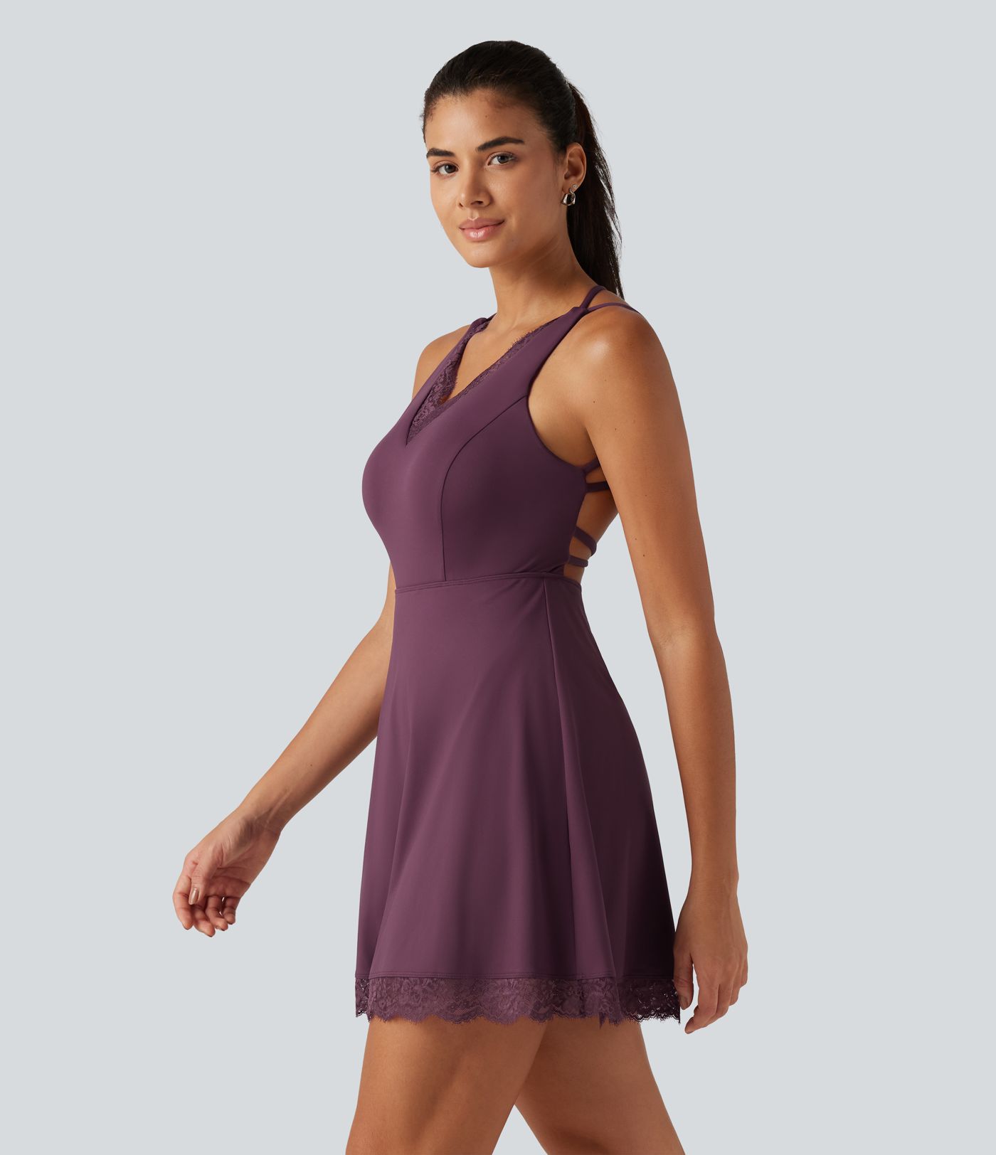 SoftlyZero™ Airy V Neck 2-in-1 Built-in Bra Contrast Lace InstantCool Mini Dance Dress with Pockets-Easy Peezy Edition SoftlyZero™ Airy V Neck 2-in-1 Built-in Bra Contrast Lace InstantCool Mini Dance Dress with Pockets-Easy Peezy Edition