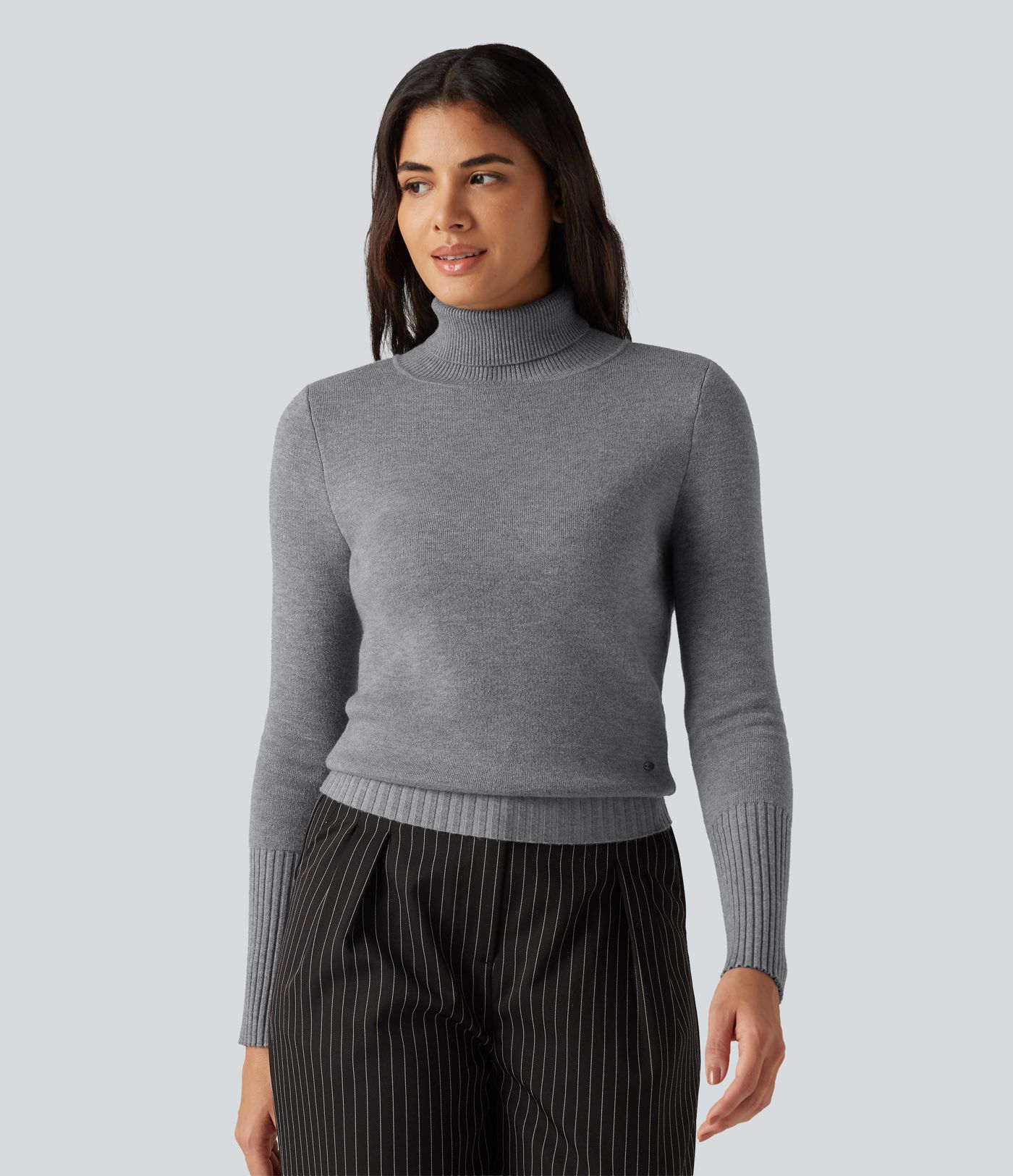 High Neck Long Sleeve Casual Sweater