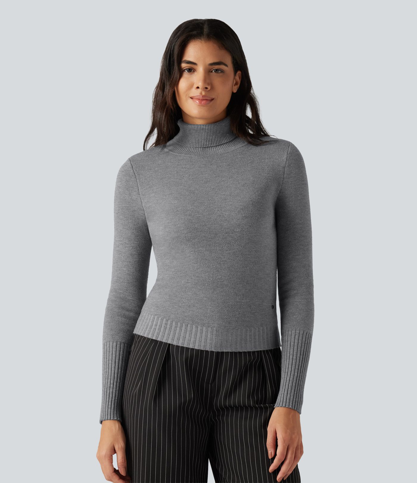 High Neck Long Sleeve Casual Sweater