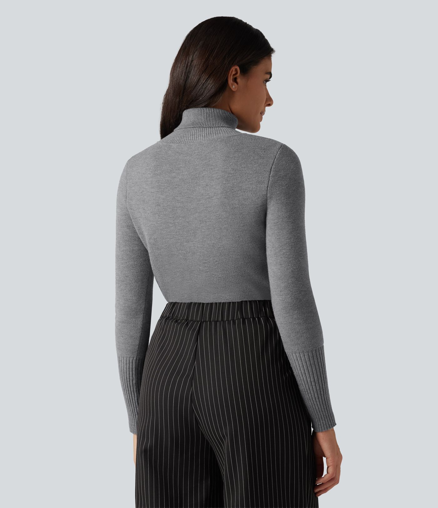 High Neck Long Sleeve Casual Sweater