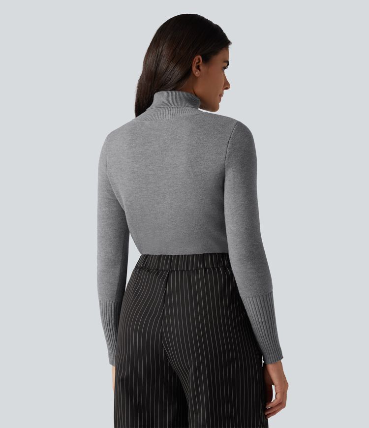 High Neck Long Sleeve Casual Sweater