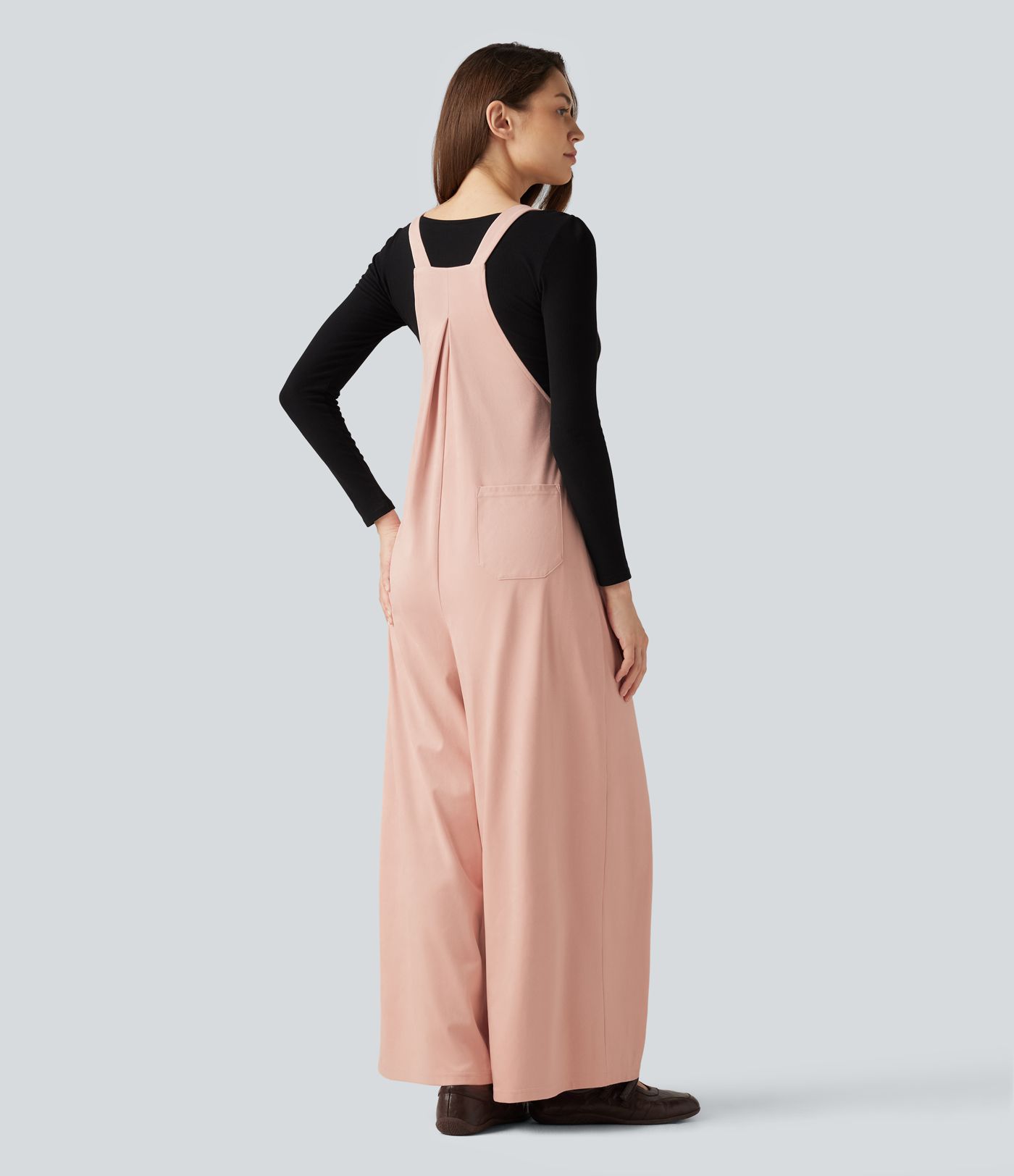 Suede Casual Overalls with Pockets Suede Casual Overalls with Pockets