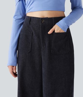 High Waisted Baggy Work Pants with Pockets High Waisted Baggy Work Pants with Pockets
