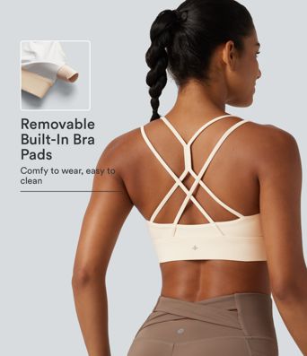 SoftlyZero™ Plush Low Support Built-in Bra Crisscross Yoga Sports Bra